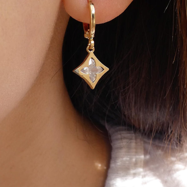 LV Triangular Drop Crystal Earrings