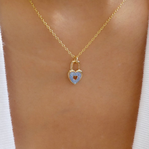 Heart with Lock Pendant Necklace