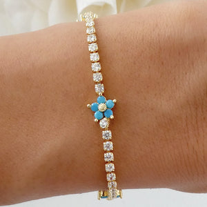 Blue Tika Flower Bracelet – Love Stylize