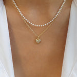 Mini Heart & Pearl Necklace