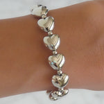 Elijah Heart Row Bracelet (Silver)