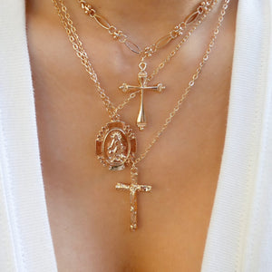 Coin & Cross Necklace