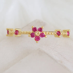 Mini Flower Ring (Pink)