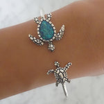 Blue Turtle Cuff (Silver)