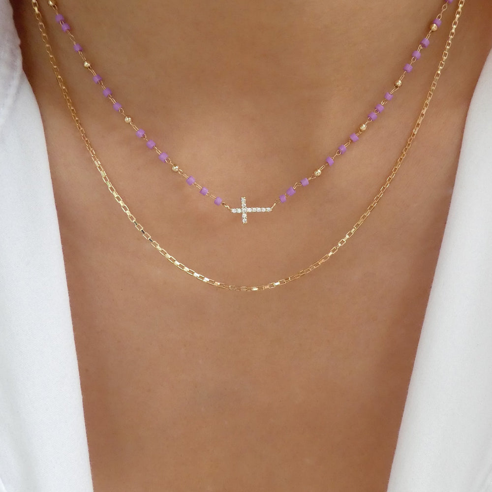 Bennie Cross Necklace (Purple)