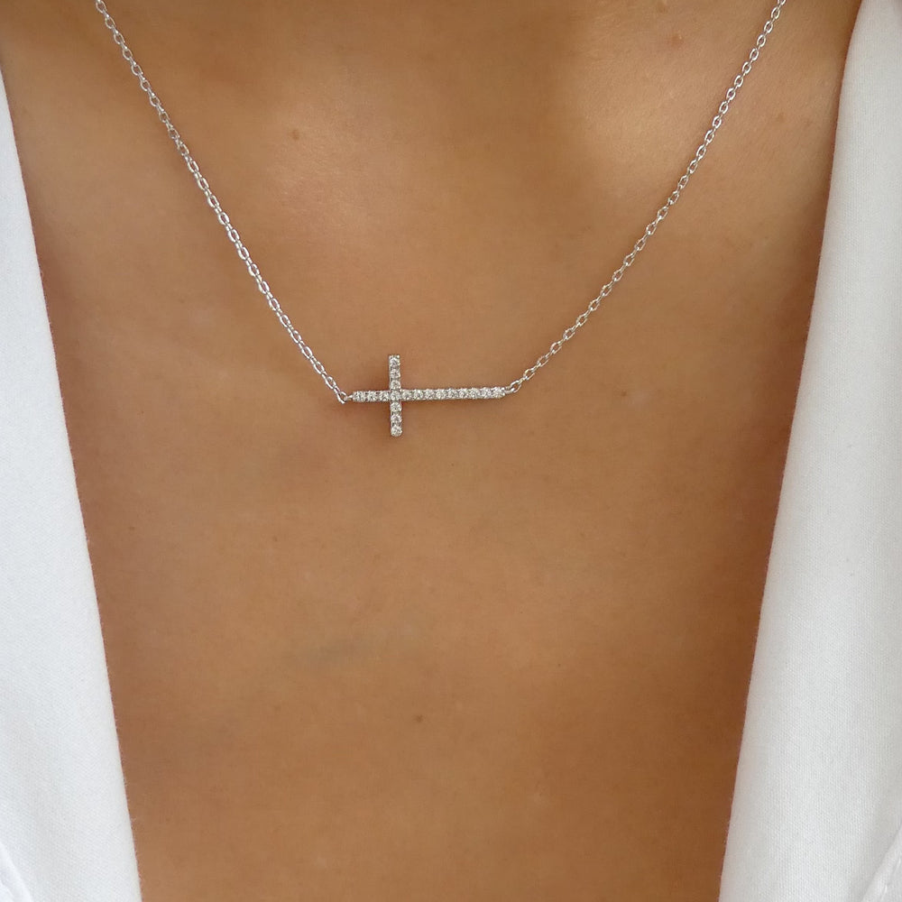 Silver Caden Cross Necklace