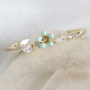 Mini Turquoise Flower Ring