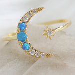 Iridescent Moon Ring (Blue)