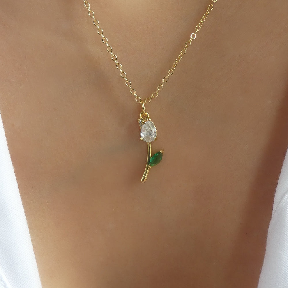 Mini Crystal Rose Necklace