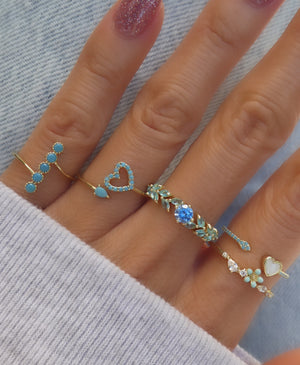 Mini Turquoise Flower Ring