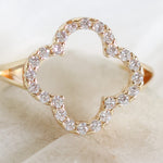 Crystal Clover Ring