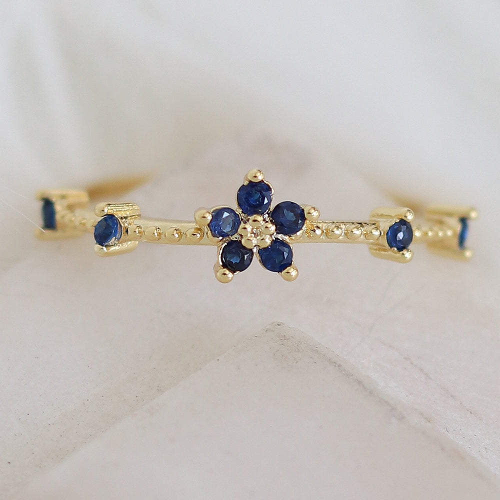 Mini Flower Ring (Blue)