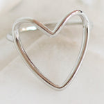 Simple Bethany Heart Ring (Silver)