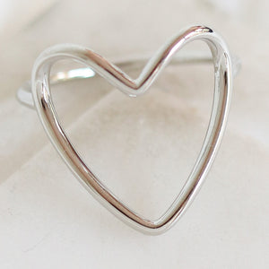 Simple Bethany Heart Ring (Silver)