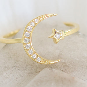 Sophia Crystal Moon Ring