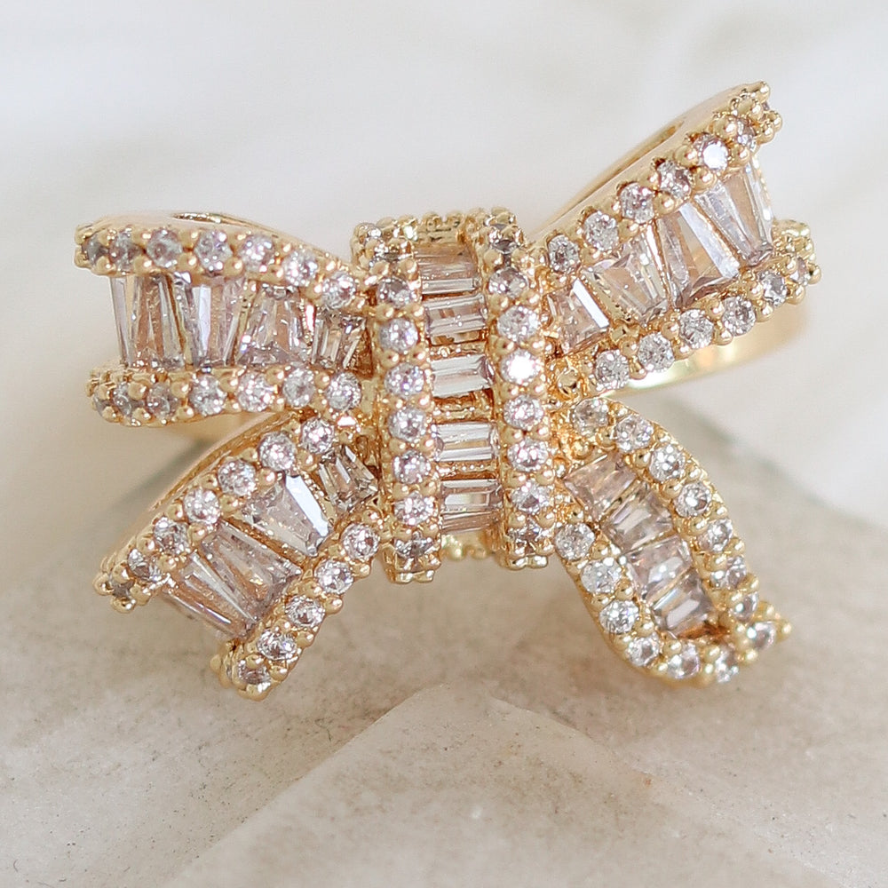 Crystal Amelia Bow Ring