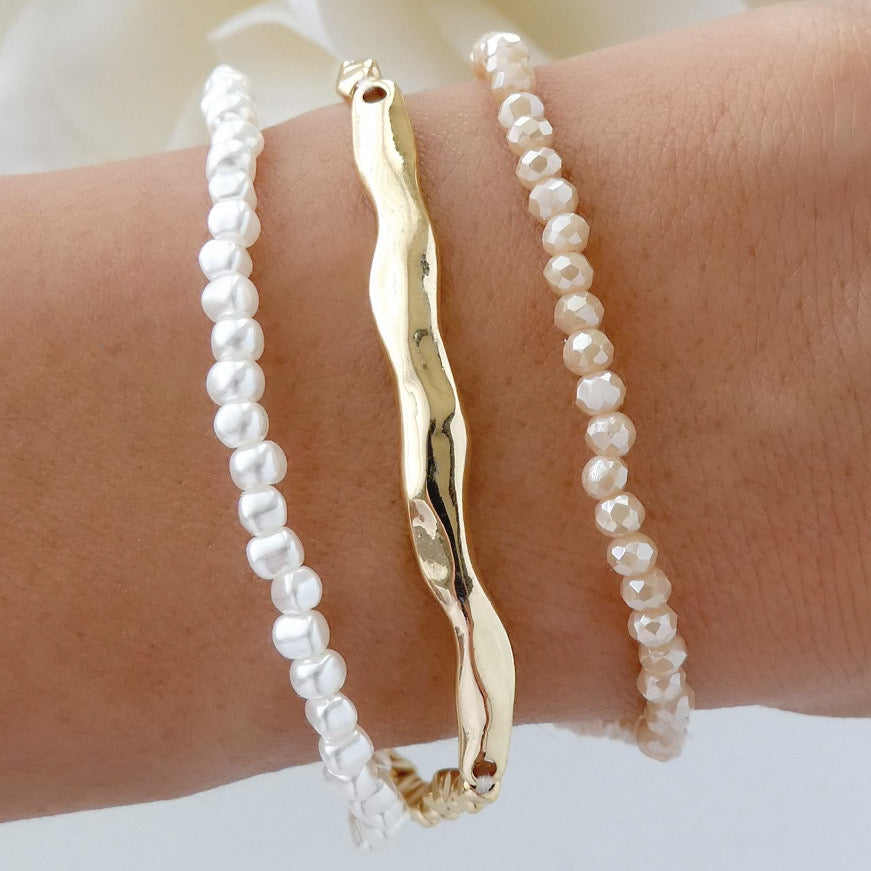 Buy Trendy Heart Design White Pearl White and Ruby Stone Bracelet Design  for Teenage Girls