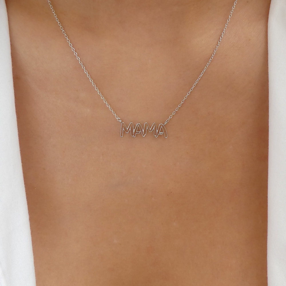 Mama Necklace Silver - Bar | Linjer Jewelry