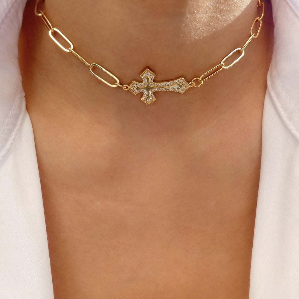 Givenchy Choker Necklace Gold X Silver Metal Material Rhinestone Women's |  Chairish