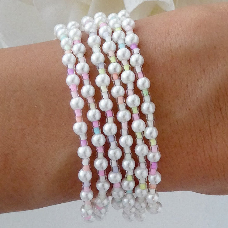 Glass bead bracelet set for women, pink jewelry for women, preppy jewelry,  bracelet stack, jewelry gift for women, gift for mom wife | MakerPlace by  Michaels