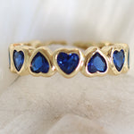 Crystal Joshua Heart Ring (Blue)