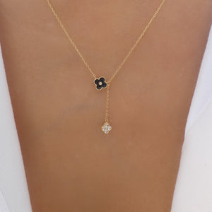 Mini Steffy Drop Necklace (Black)