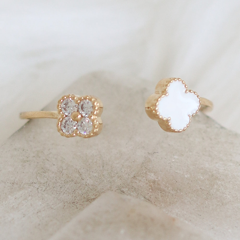 Mini Crystal Steffy Ring (White)