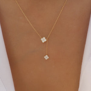 Mini Steffy Drop Necklace (White)