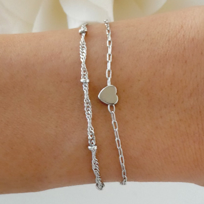 Mini Heart Bracelet (Silver)