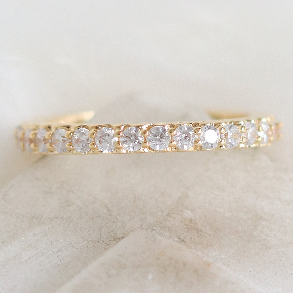 Simple Crystal Row Ring