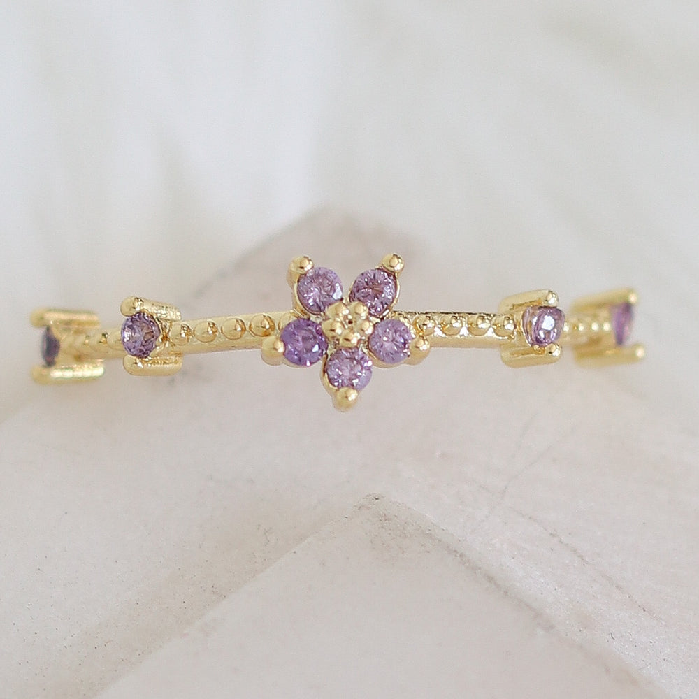 Mini Flower Ring (Purple)