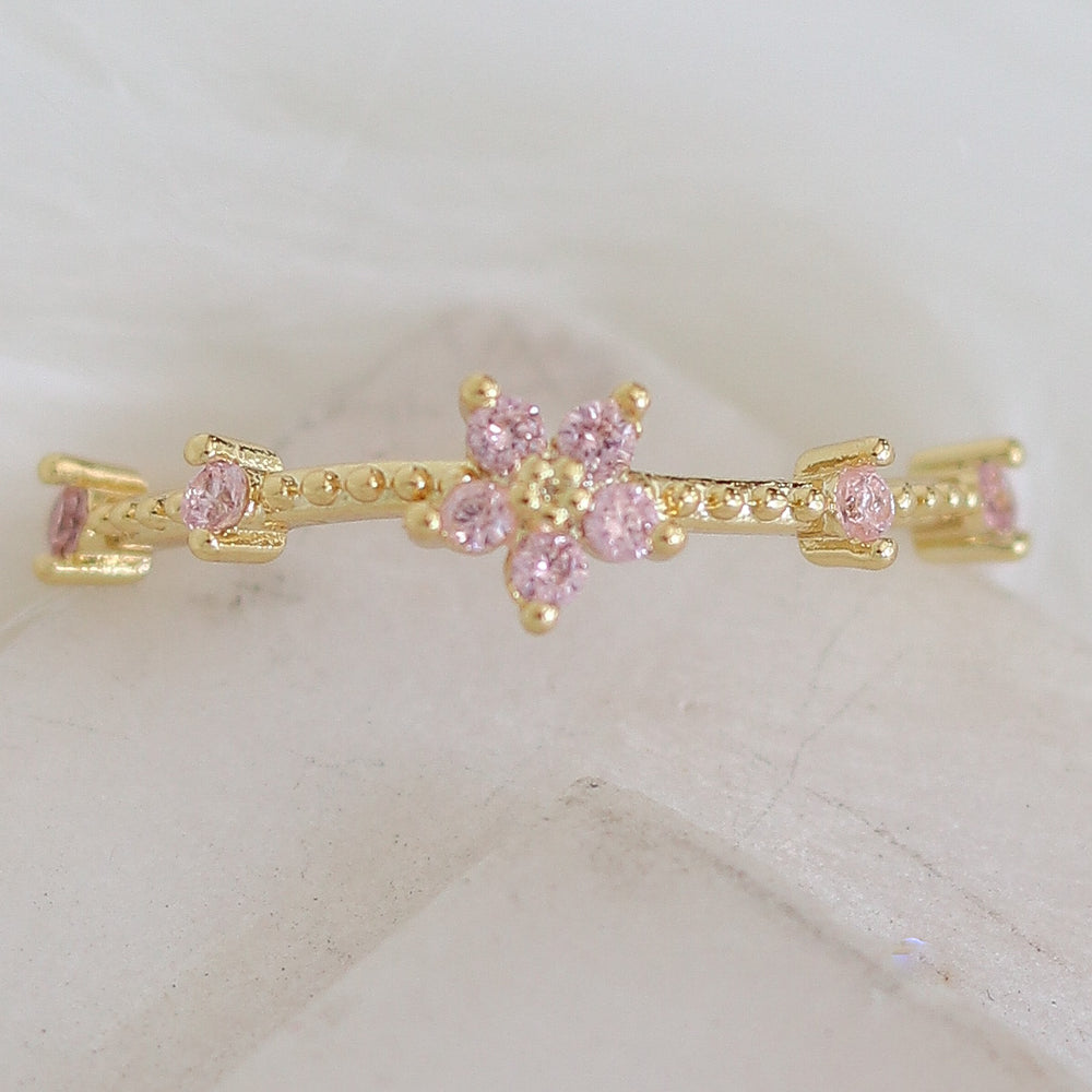 Mini Flower Ring (Light Pink)