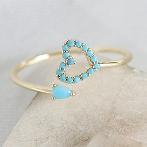 Turquoise Heart Ring