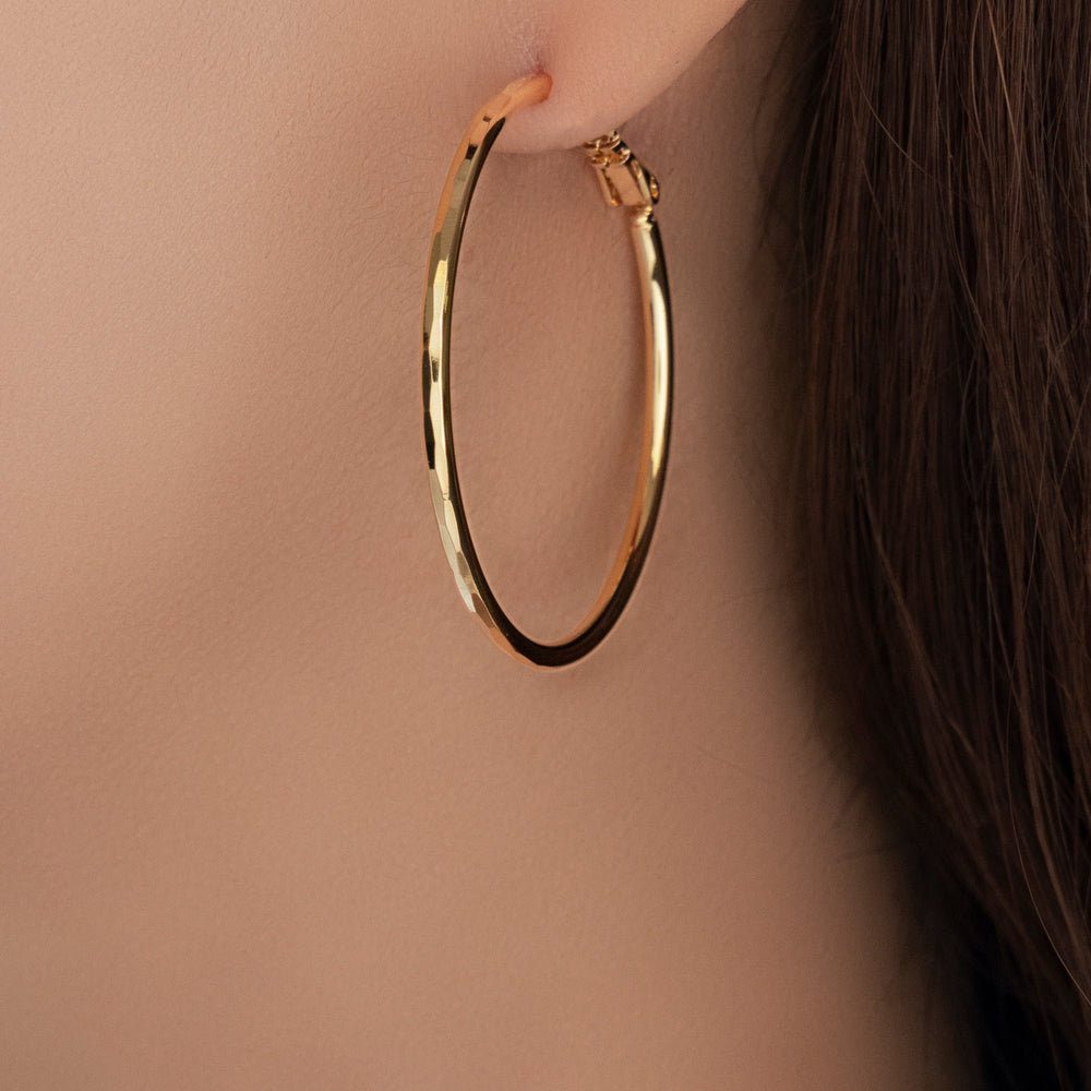 14K Simple Annie Hoops