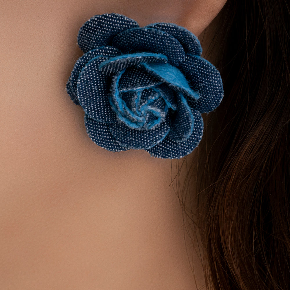 Blue Rose Earrings