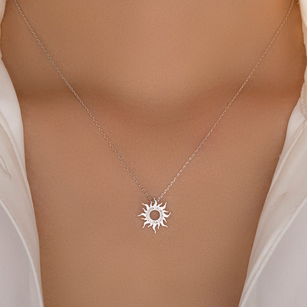 Silver London Sun Necklace