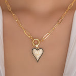 Angela Crystal Heart Necklace (Blue)