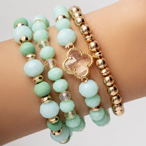 Beaded Steffy Bracelet Set (Green)