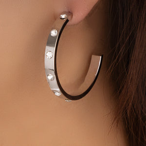 Classic Crystal Hoops (Silver)