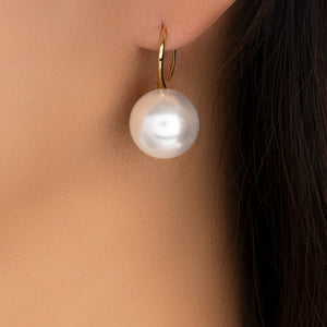 14K Simple Pearl Earrings