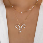 Julia Bow Pearl Necklace