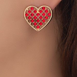 Woven Heart Earring (Red)