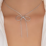 Sana Bow Necklace (Silver)