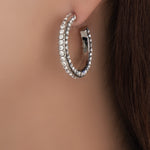 Crystal Warda Hoops (Silver)