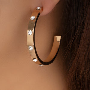 Classic Crystal Hoops (Rose Gold)