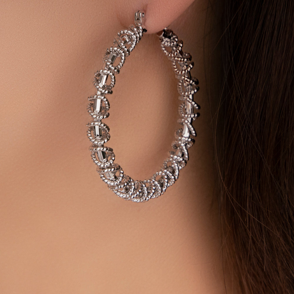 Silver Izzy Hoops