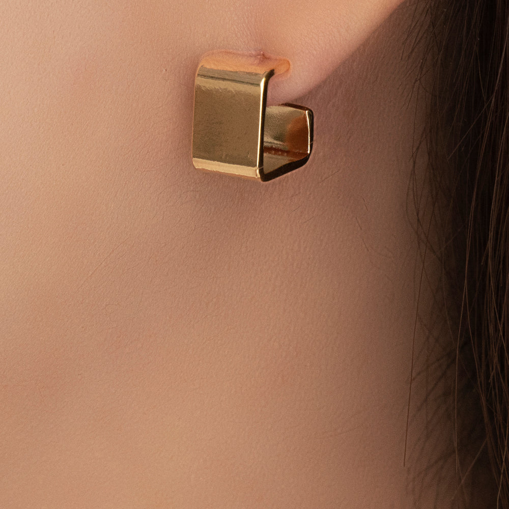 14K Square Hoops