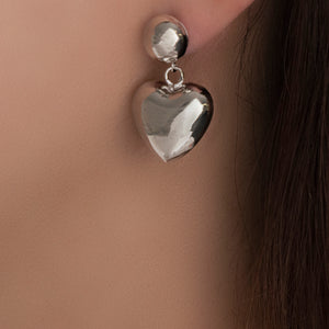 Silver Debbie Heart Earrings