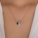 Blue & Green Pearl Necklace