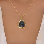 Green Crystal Buddha Necklace (Small)